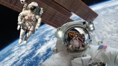 International Space Station and astronaut.