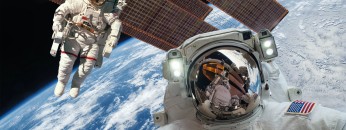 International Space Station and astronaut.