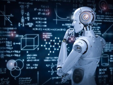 robot with education hud